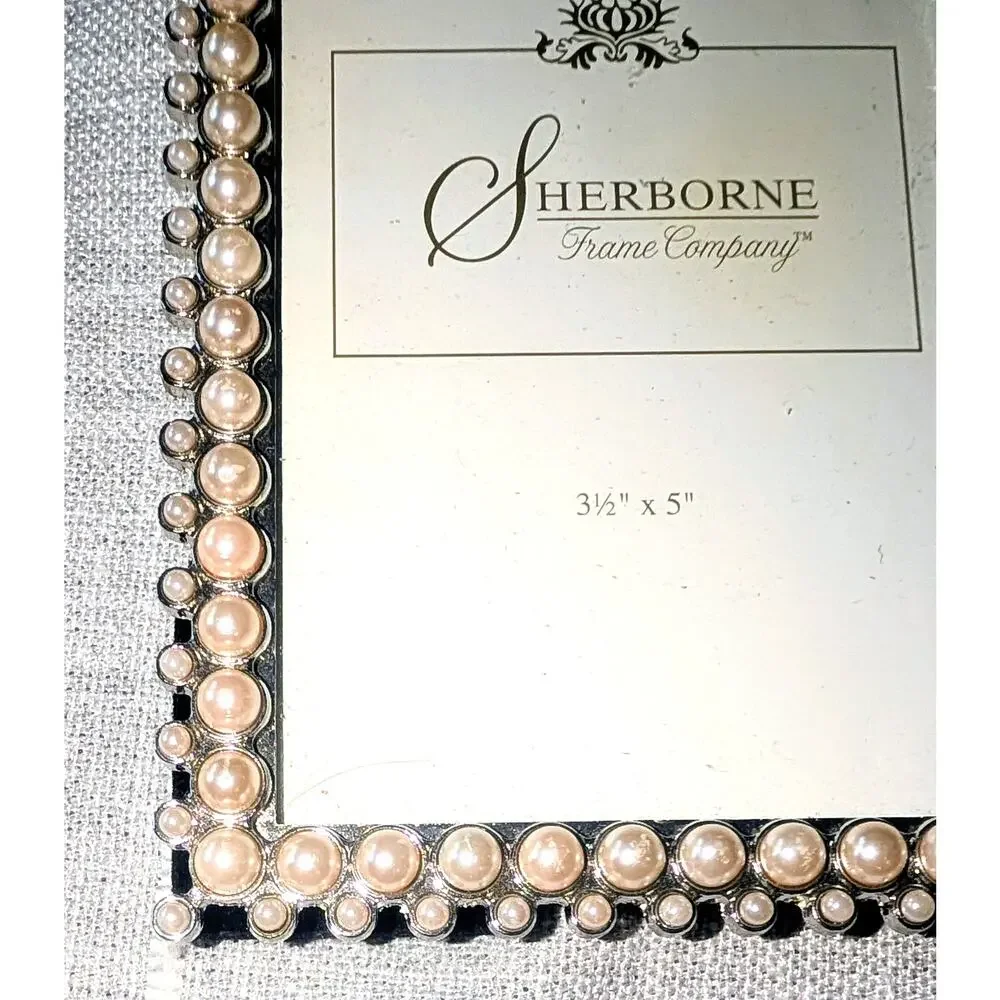 Sherborne Frame Company Faux Pearl Beaded 3½ x 5 inch Decorative Photo Frame